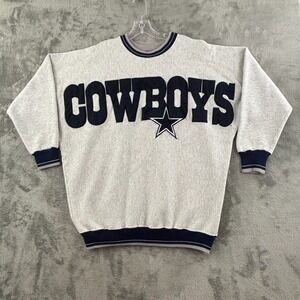 Vintage Dallas Cowboys Big Spell Out Sweatshirt XXL Gray Blue Legends USA Made